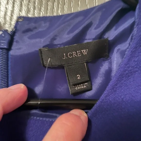NWT J Crew Double-Faced Wool Royal Blue Crepe Suit Sheath Dress Size 2 - Picture 5 of 10